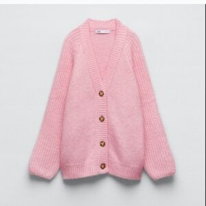 New Without Tags Zara pink cozy knit cardigan